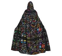 OKFSTY Math Formula Printing Adult Halloween Large Hooded Cloak 57.8 Inches Length, Suitable For Masquerade Costumes, Comic Con