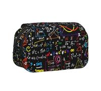 OKFSTY Math Formula Printing Double Layer Pen Pencil Case,Large Capacity Storage Pen Pouch for School Supplies for Kids