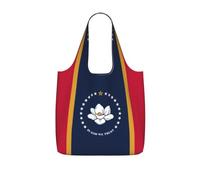 OKFSTY Mississippi State Flag Print Printed Reusable Tote 25l Polyester Grocery Shopper Packable Washable Modern Carryall