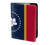 OKFSTY Mississippi State Flag Printing Fashion Passport Holder Personalized Printed Cowhide Id Holder Travel Passport Cover 5.5 in