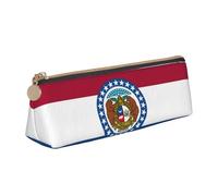 OKFSTY Missouri State Flag School Pencil Case,Aesthetic with Triangular Design Pen Pouch for Kids for Brushes,Pencils