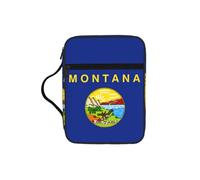 OKFSTY Montana State Flag Stylish Printed Bible Bag with Smooth Zippers & Multi-Pockets Compact Organizer for Religious Study