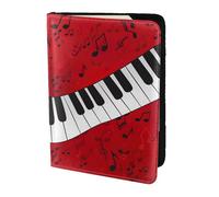 OKFSTY Music Note Piano Printing Fashion Passport Holder Personalized Printed Cowhide Id Holder Travel Passport Cover 5.5 in
