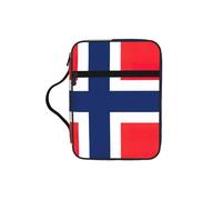 OKFSTY Norwegian Flag Stylish Printed Bible Bag with Smooth Zippers & Multi-Pockets Compact Organizer for Religious Study