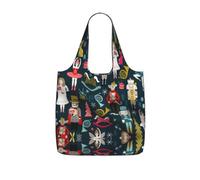 OKFSTY Nutcracker Ballet Xmas Dance Print Printed Reusable Tote 25l Polyester Grocery Shopper Packable Washable Modern Carryall