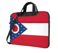 OKFSTY Ohio State Flag Print Soft Fabric Laptop Bag Oxford Cloth Shoulder Tote Comfortable Padded Case For Everyday Use