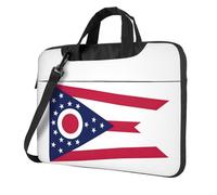 OKFSTY Ohio State Flag Print Soft Fabric Laptop Bag Oxford Cloth Shoulder Tote Comfortable Padded Case For Everyday Use