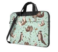 OKFSTY Otters Print Soft Fabric Laptop Bag Oxford Cloth Shoulder Tote Comfortable Padded Case For Everyday Use