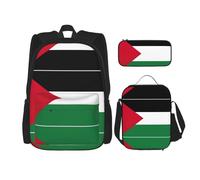 OKFSTY Palestine Flag 3pcs Backpack, 16" Boys Preschool Elementary Bookbag and Lunch Box Light Weight
