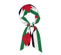 OKFSTY Palestine Flag Art Fashion Silk Scarves Scarf Silk Vibrant Colorful Patterned Lightweight Neckwear For Women