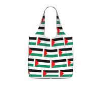 OKFSTY Palestine Flag Print Printed Reusable Tote 25l Polyester Grocery Shopper Packable Washable Modern Carryall