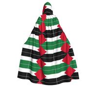 OKFSTY Palestine Flag Printing Adult Halloween Large Hooded Cloak 57.8 Inches Length, Suitable For Masquerade Costumes, Comic Con
