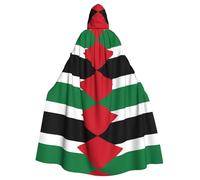 OKFSTY Palestine Flag1 Printing Adult Halloween Large Hooded Cloak 57.8 Inches Length, Suitable For Masquerade Costumes, Comic Con