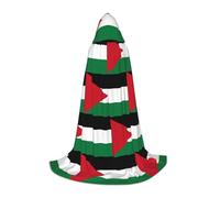 OKFSTY Palestine Flag1 Teen Hooded Cape For Halloween Party Witch Vampire Wizard Masquerade Ball Costume Cosplay Gear