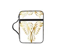 OKFSTY Phoenix Stylish Printed Bible Bag with Smooth Zippers & Multi-Pockets Compact Organizer for Religious Study