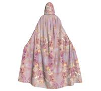 OKFSTY Pink Marble Texture Printing Adult Halloween Large Hooded Cloak 57.8 Inches Length, Suitable For Masquerade Costumes, Comic Con
