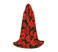 OKFSTY Poppy Flowers Teen Hooded Cape For Halloween Party Witch Vampire Wizard Masquerade Ball Costume Cosplay Gear