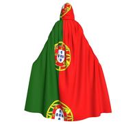 OKFSTY Portuguese Flag Masquerade Party Costume Cape,Adult Hooded Cloak,For Gothic Medieval Renaissance Wear