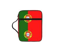 OKFSTY Portuguese Flag Stylish Printed Bible Bag with Smooth Zippers & Multi-Pockets Compact Organizer for Religious Study