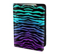 OKFSTY Purple Blue Green Camouflage Zebra Stripes Printing Fashion Passport Holder Personalized Printed Cowhide Id Holder Travel Passport Cover 5.5 in