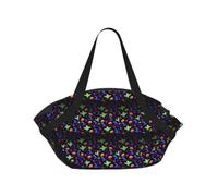 OKFSTY Rainbow Halloween Ghost Witch Hat Spiders 2-in-1 Foldable Camping Tote Bag, 37'' Stylish Printed Beach Blanket for Outdoor Picnic Travel