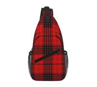 OKFSTY Red And Black Plaid Printing Cross Chest Bag Diagonally Cute Prints Suitable For Men Outdoor Hiking Daily Travel Long Trips
