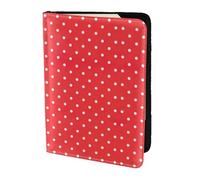 OKFSTY Red and White Polka Dots Printing Fashion Passport Holder Personalized Printed Cowhide Id Holder Travel Passport Cover 5.5 in