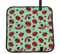 OKFSTY Red Bugs On A Blue Background Print Fold Away Seat Cushion Portable Outdoor Pad Polyester Bleacher Bench Mat Travel Picnic Pad