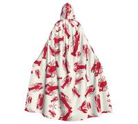 OKFSTY Red Lobster Printing Adult Halloween Large Hooded Cloak 57.8 Inches Length, Suitable For Masquerade Costumes, Comic Con