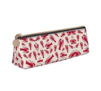 OKFSTY Red Lobster School Pencil Case,Aesthetic with Triangular Design Pen Pouch for Kids for Brushes,Pencils