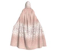 OKFSTY Rose Gold Glitter Printing Adult Halloween Large Hooded Cloak 57.8 Inches Length, Suitable For Masquerade Costumes, Comic Con