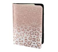 OKFSTY Rose Gold Glitter Printing Fashion Passport Holder Personalized Printed Cowhide Id Holder Travel Passport Cover 5.5 in