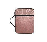 OKFSTY Rose Gold Marble Stylish Printed Bible Bag with Smooth Zippers & Multi-Pockets Compact Organizer for Religious Study