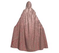 OKFSTY Rose Gold Pink Printing Adult Halloween Large Hooded Cloak 57.8 Inches Length, Suitable For Masquerade Costumes, Comic Con