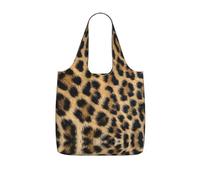 OKFSTY Rough Leopard Print Print Printed Reusable Tote 25l Polyester Grocery Shopper Packable Washable Modern Carryall