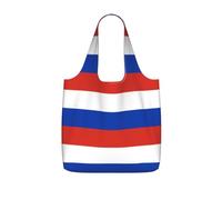 OKFSTY Russian Flag Print Printed Reusable Tote 25l Polyester Grocery Shopper Packable Washable Modern Carryall