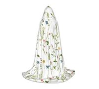 OKFSTY Season Watercolors Of Herbs Flowers Printing Hooded Cape For Teenagers,Halloween Hooded Cape For Teenagers, Suitable For Themed Parties,Comic Con