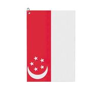 OKFSTY Singapore Flag Large Golf Towels,16"X 24"Portable Microfiber Fabric Waffle Pattern Golf Towel For Golf Bag