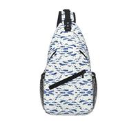 OKFSTY Small Blue Whale Swimming Printing Cross Chest Bag Diagonally Cute Prints Suitable For Men Outdoor Hiking Daily Travel Long Trips