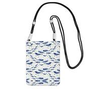 OKFSTY Small Blue Whale Swimming Printing Ultralight Crossbody Phone Purse,Smartphone Travel Pouch Shoulder Bag Suitable For Most Phone