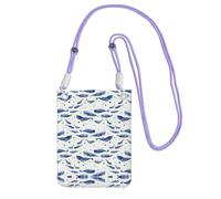 OKFSTY Small Blue Whale Swimming Printing Ultralight Crossbody Phone Purse,Smartphone Travel Pouch Shoulder Bag Suitable For Most Phone