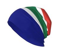 OKFSTY South African Flag Print Slouchy Beanie Hat for Women Men, Unisex Soft Knitted Cuffed Cap Winter Warm Skull Cap for Adult Black