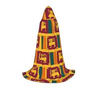 OKFSTY Sri Lanka Flag Teen Hooded Cape For Halloween Party Witch Vampire Wizard Masquerade Ball Costume Cosplay Gear