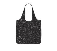 OKFSTY Starry Divination Constellation Print Printed Reusable Tote 25l Polyester Grocery Shopper Packable Washable Modern Carryall