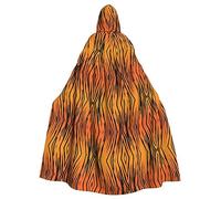 OKFSTY Tiger Stripe Printing Adult Halloween Large Hooded Cloak 57.8 Inches Length, Suitable For Masquerade Costumes, Comic Con