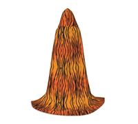 OKFSTY Tiger Stripe Teen Hooded Cape For Halloween Party Witch Vampire Wizard Masquerade Ball Costume Cosplay Gear