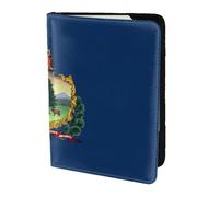 OKFSTY Vermont State Flag Printing Fashion Passport Holder Personalized Printed Cowhide Id Holder Travel Passport Cover 5.5 in