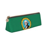 OKFSTY Washington Flag School Pencil Case,Aesthetic with Triangular Design Pen Pouch for Kids for Brushes,Pencils