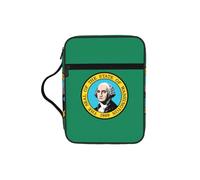 OKFSTY Washington Flag Stylish Printed Bible Bag with Smooth Zippers & Multi-Pockets Compact Organizer for Religious Study