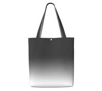 OKFSTY White To Black Canvas Tote Bag, Pockets, Durable, Lightweight, Polyester Shopping Cloth Bag, Gifts
